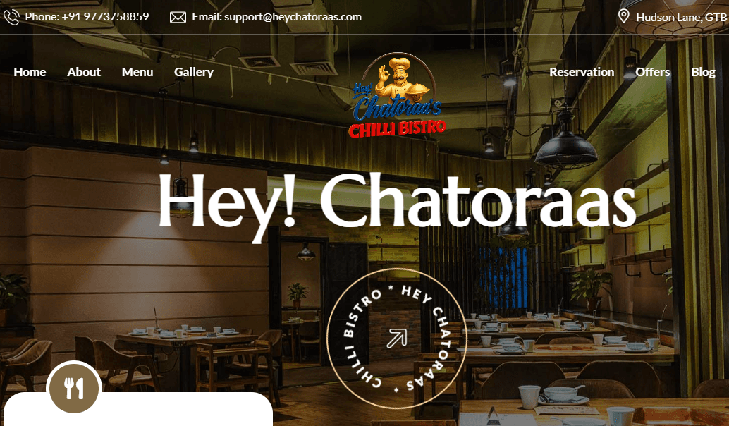 Hey Chatoraas – Restaurant Website