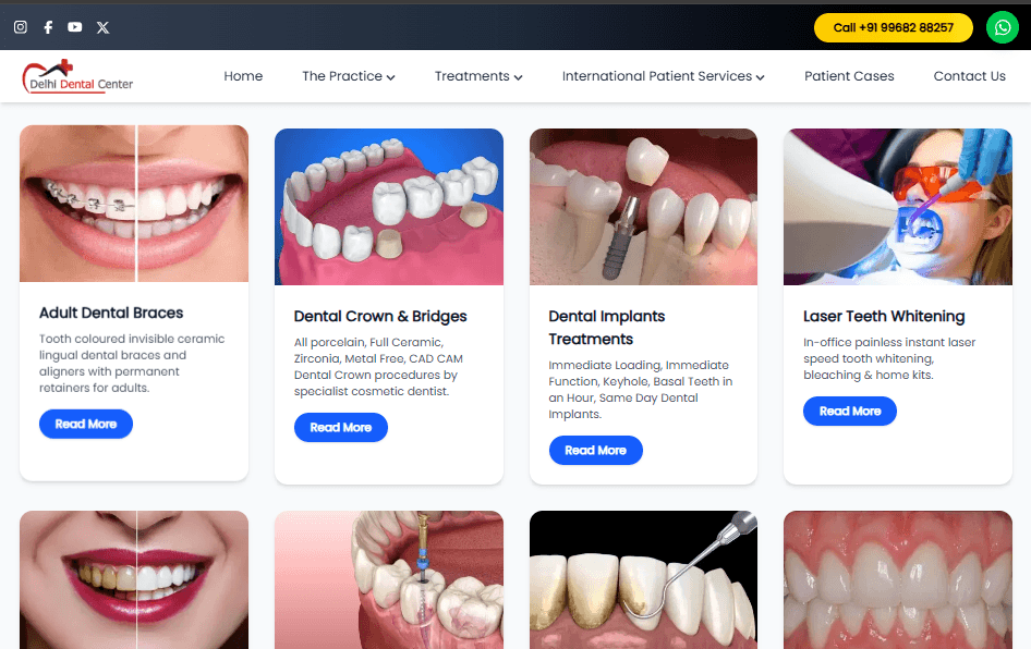 Delhi Dental Center – Website Customization & SEO