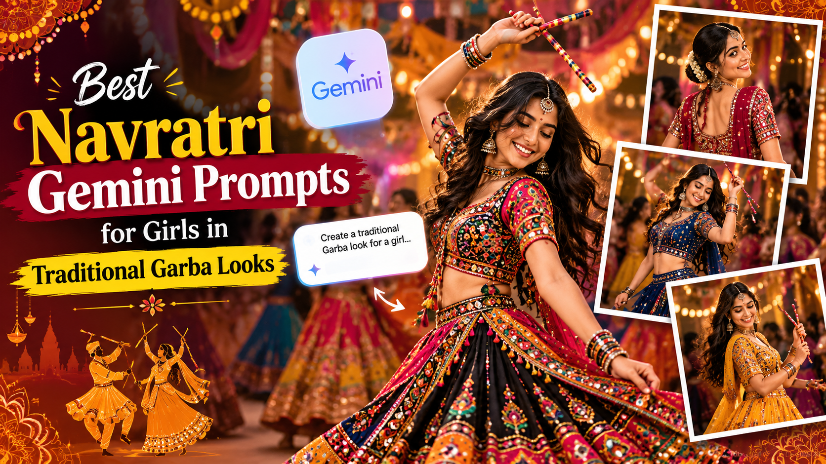 Best Navratri Gemini Prompts for Girls in Traditional Garba Looks