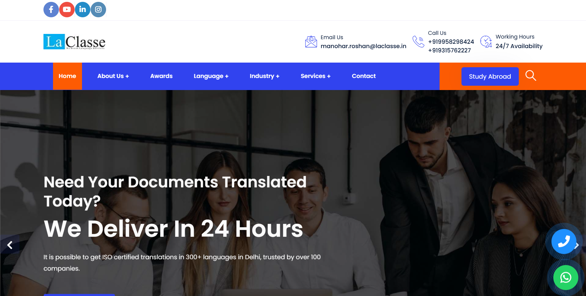 La Classe website preview