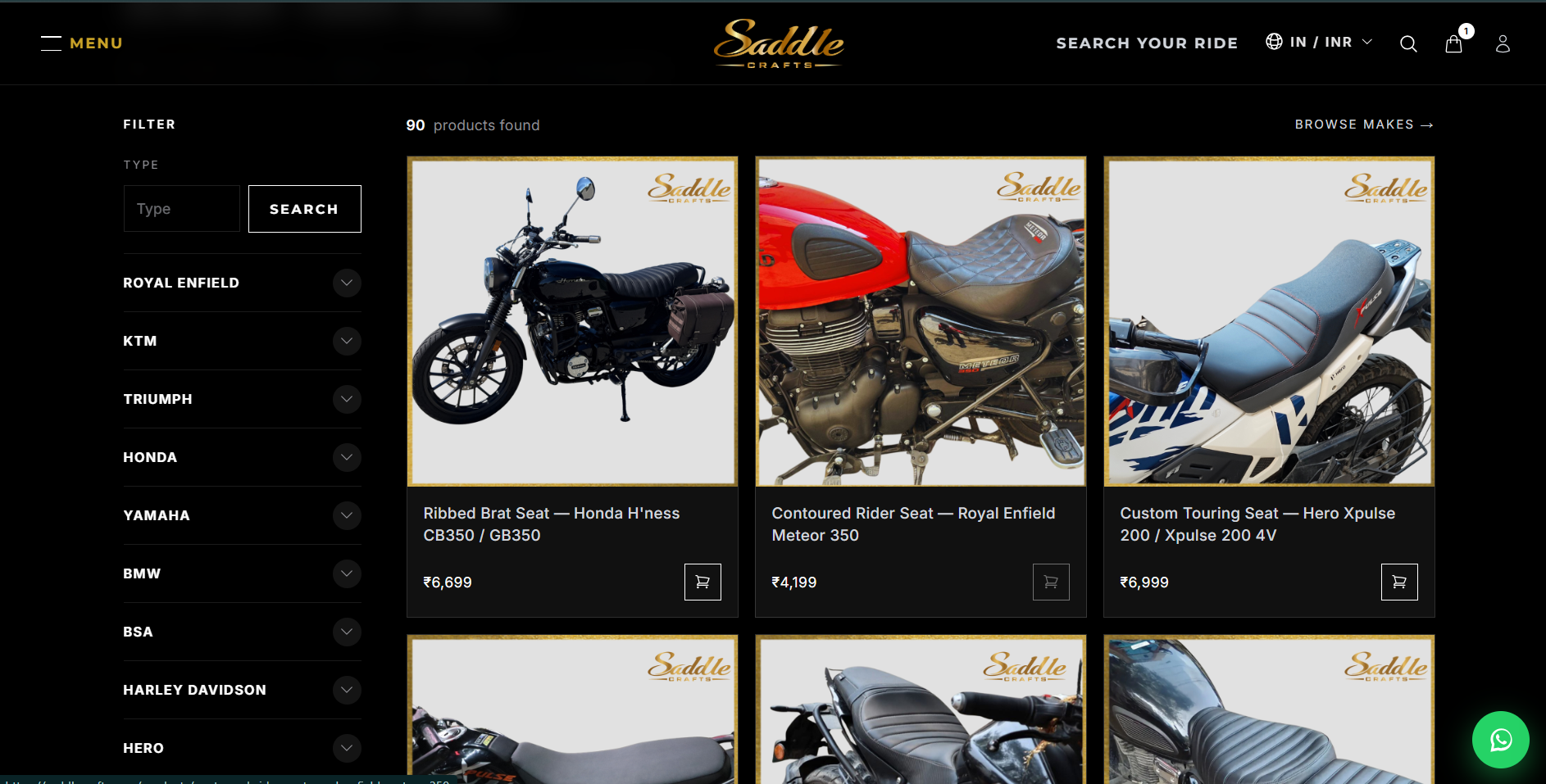 Saddle Crafts website preview
