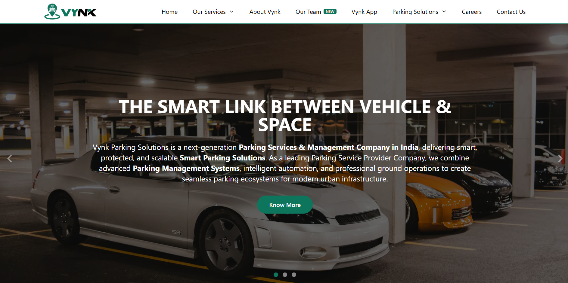 Vynk Parking website preview